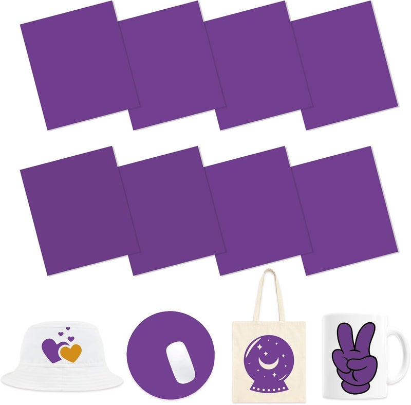 HTVSTD Purple Sublimation Ink Transfer Sheets 8 Sheets 12'' x 10''Sublimation Paper Transfer Sheets for Mugs Tumblers DIY Transfer Paper - Image 1